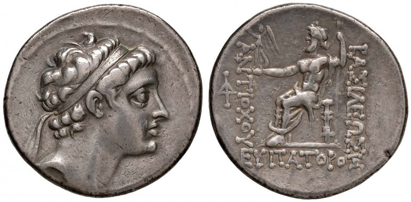 SIRIA - Regno di Siria - Antioco V (164-162 sec. a.C.) Tetradramma - Testa diade...