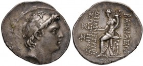 Demetrios (161-152 sec. a.C.) Tetradramma - Testa diademata a d. - R/ La Tyche seduta a s. - BMC 9 AG (g 16,65) Graffietti
BB+
