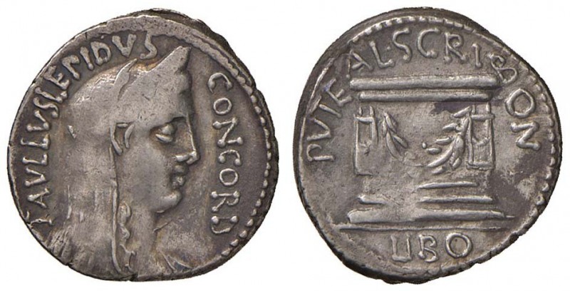 Aemilia - L. Aemilius Lepidus Paullus e L. Scribonius Libo - Denario (62 a.C.) T...