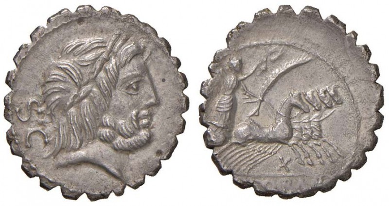Antonia - Q. Antonius Balbus - Denario (83-82 a.C.) Testa di Giove a d. - R/ La ...