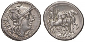 Caecilia - Q. Caecilius Metellus - Denario (130 a.C.) Testa di Roma a d. - R/ Giove su quadriga a d., in esergo, ROMA - B. 21; Cr. 256/1 AG (g 3,91) E...