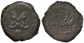 Calpurnia - L. Piso Frugi (90 a.C.) Asse Testa di Giano - R/ Prua a d. - Cr. 340/4 AE (g 13,35)
BB+