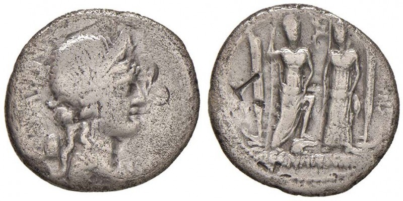 Egnatia - Cn. Egnatius Cn. f. Cn. n. Maxsumus - Denario (75 a.C.) Testa della Li...