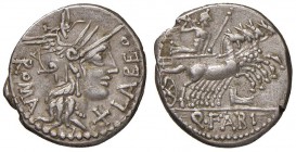 Fabia - Q. Fabius Labeo - Denario (124 a.C.) Testa di Roma a d. - R/ Giove su quadriga a d. - B. 1; Cr. 273/1 AG (g 4,00)
BB+