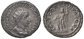 Gordiano III (238-244) Antoniniano - Busto radiato e drappeggiato a d. - R/ Giove stante a s. - C. 105; RIC 2 AG (g 4,42) Poroso
BB+