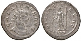 Gallieno (253-268) Antoniniano - Busto radiato e drappeggiato a d. - R/ Il Valore stante a d. con scudo e lancia - RIC 612 AG (g 4,57)
SPL