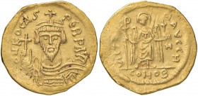 Focas (602-610) Solido (Costantinopoli) Busto di fronte - R/ Angelo stante di fronte - Sear 620 AU (g 4,36) Graffi al R/
BB