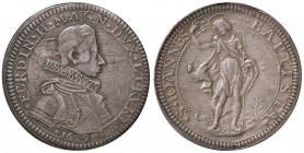 FIRENZE Ferdinando II (1621-1670) Piastra 1629 - MIR 291/1 AG (g 32,48) Minima traccia d'appiccagnolo ed una modesta porosità tipica dell'emissione, c...
