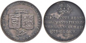 MILANO Francesco I (1815-1835) Medaglia 1815 per il Giuramento - MIR 512/2 AG (g 4,00) Screpolature al D/
BB+/qSPL