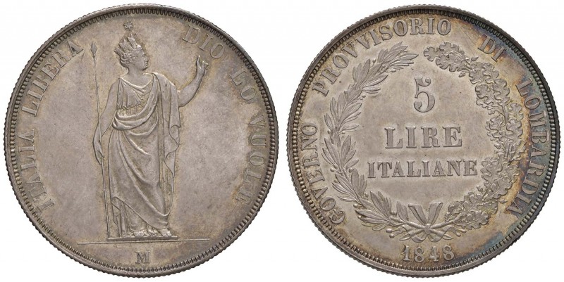 MILANO Governo Provvisorio (1848) 5 Lire 1848 - Gig. 3 AG (g 25,02)
SPL+/qFDC