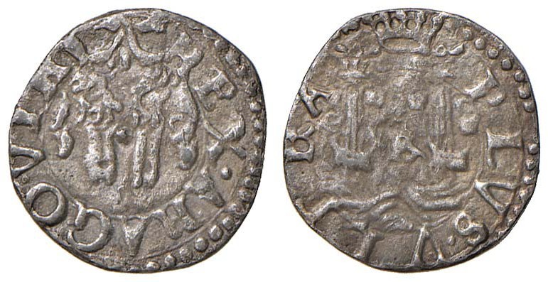 NAPOLI Carlo V (1526-1556) Cinquina Sigla IBR - MIR 151/1 AG (g 1,02) Sigla IBR ...