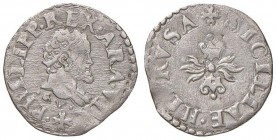 NAPOLI Filippo II (1556-1598) Mezzo Carlino Sigle GR VP - MIR 184/1 AG (g 1,25)
BB