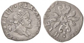 NAPOLI Filippo II (1556-1598) Mezzo Carlino o Zanetta - MIR 185 AG (g 1,03) RR Sigla IAF
qSPL