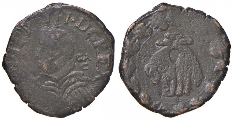 NAPOLI Filippo IV (1621-1665) Tornese 1636 - MIR 268/7 CU (g 6,28) Sigle GA/C
q...