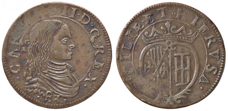 NAPOLI Carlo II di Spagna (1674-1700) Grano 1683 - Magliocca 60 CU (g 9,08)
SPL