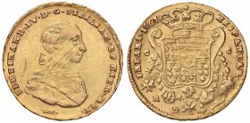 NAPOLI Ferdinando IV (1759-1799) 4 Ducati 1767 7 ribattuto su 5 (?) e 1 su altro numero - Gig. 36 AU (g 5,88) Graffi diffusi al D/
BB