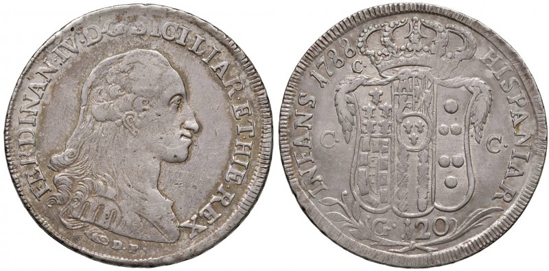 NAPOLI Ferdinando IV (1759-1799) Piastra 1788 - Magliocca 246 AG (g 27,20) Graff...