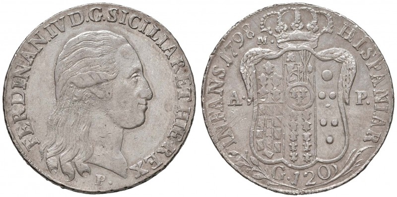 NAPOLI Ferdinando IV (1759-1799) Piastra 1798 - Magliocca 259 AG (g 27,54) R
BB...