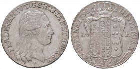 NAPOLI Ferdinando IV (1759-1799) Piastra 1798 - Magliocca 259 AG (g 27,54) R
BB+