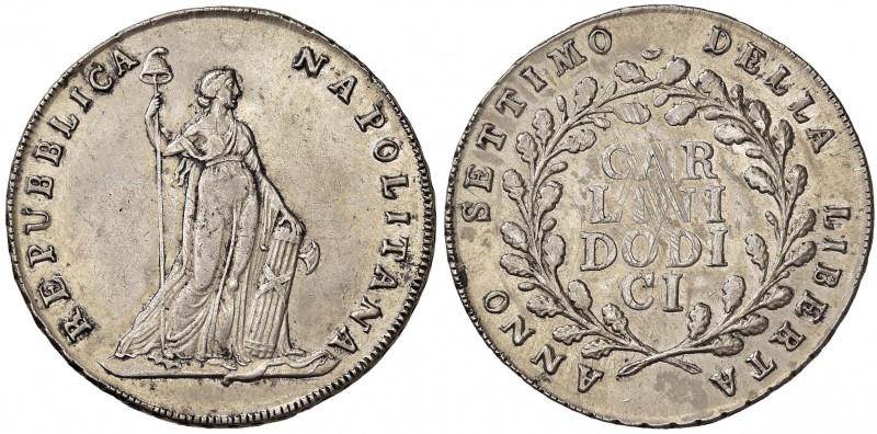 NAPOLI Repubblica partenopea (1799) Piastra A. VII Napolitana - MIR 413 AG (g 27...