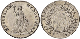 NAPOLI Repubblica partenopea (1799) Piastra A. VII Napolitana - MIR 413 AG (g 27,61) Graffi di conio al D/
BB+