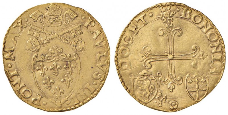 Paolo III (1534-1549) Bologna - Scudo d'oro armetta Sforza - Munt. 90 AU (g 3,31...