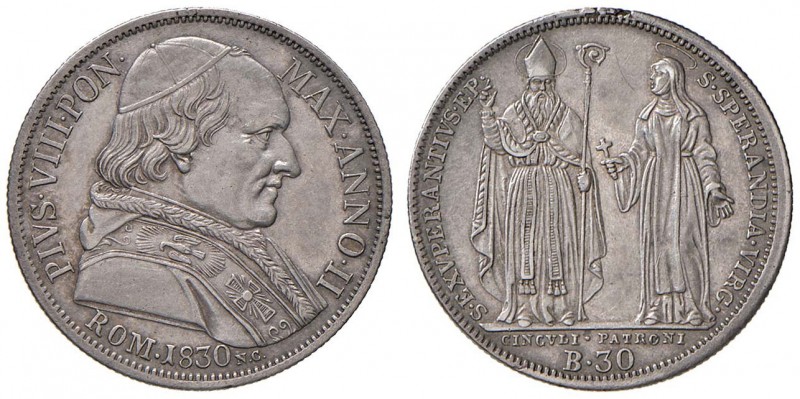 Pio VIII (1829-1830) Testone 1830 A. II - Nomisma 338 AG (g 7,92)
qSPL