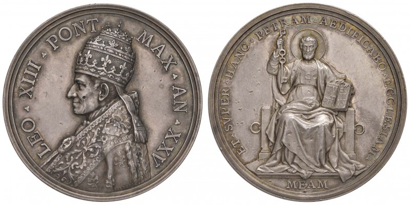 Leone XIII (1878-1903) Medaglia A. XXV - Opus: Bianchi - AG (g 34,96 - Ø 43 mm) ...