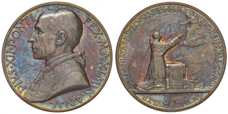 Pio XII (1939-1958) Medaglia annuale 1943 A. V Consacrazione dei Popoli in guerr...