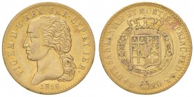 Vittorio Emanuele I (1802-1821) 20 Lire 1818 - Nomisma 510 AU R Depositi al R/
BB