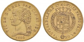 Vittorio Emanuele I (1802-1821) 20 Lire 1820 - Nomisma 512 AU R Modesti depositi
BB+