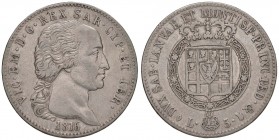 Vittorio Emanuele I (1802-1821) 5 Lire 1816 - Nomisma 515 AG RR Diffusi minimi graffietti al D/
qBB