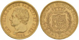 Carlo Felice (1821-1831) 80 Lire 1828 T L - Nomisma 529 AU
SPL