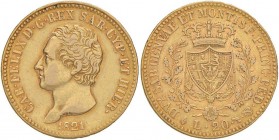 Carlo Felice (1821-1831) 20 Lire 1821 T - Nomisma 539 AU R
BB