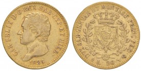 Carlo Felice (1821-1831) 20 Lire 1825 T - Nomisma 545 AU
BB