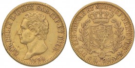 Carlo Felice (1821-1831) 20 Lire 1829 T - Nomisma 552 AU R Screpolatura al D/
BB