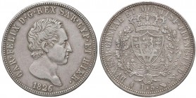 Carlo Felice (1821-1831) 5 Lire 1826 T - Nomisma 565 AG
BB/BB+