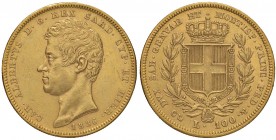 Carlo Alberto (1831-1849) 100 Lire 1836 G - Nomisma 629 AU Minimi graffietti al D/
 BB
