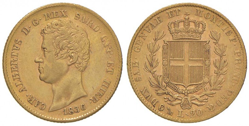 Carlo Alberto (1831-v) 20 Lire 1836 G - Nomisma 648 AU
BB+/qSPL