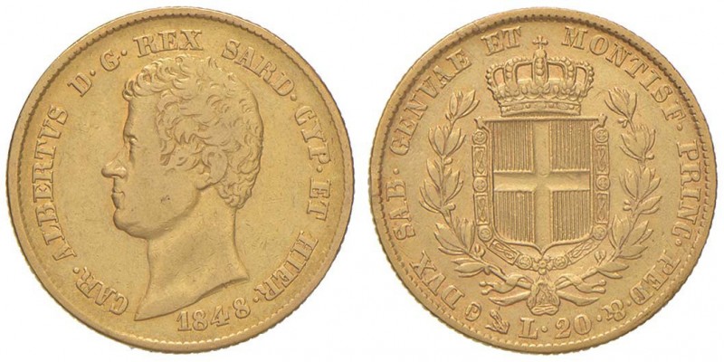 Carlo Alberto (1831-1849) 20 Lire 1848 G - Nomisma 664 AU
MB+