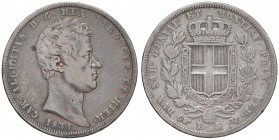 Carlo Alberto (1831-1849) 5 Lire 1831 T Croce larga - Nomisma 676 AG RR
MB
