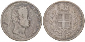 Carlo Alberto (1831-1849) 5 Lire 1832 G - Nomisma 677 AG
 MB