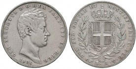 Carlo Alberto (1831-1849) 5 Lire 1836 T - Nomisma 685 AG RR Minimi graffietti diffusi
 MB+
