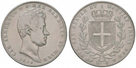 Carlo Alberto (1831-1849) 5 Lire 1848 T - Nomisma 703 AG R Pesantemente restaurata, molto più rara di quanto indicato nei cataloghi
MB