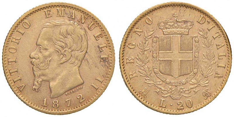 Vittorio Emanuele II (1861-1878) 20 Lire 1872 M - Nomisma 860 AU RR
BB