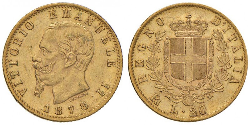 Vittorio Emanuele II (1861-1878) 20 Lire 1878 - Nomisma 868 AU
SPL