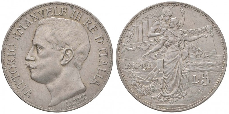 Vittorio Emanuele III (1900-1946) 5 Lire 1911 - Nomisma 1129 AG R Graffietti di ...