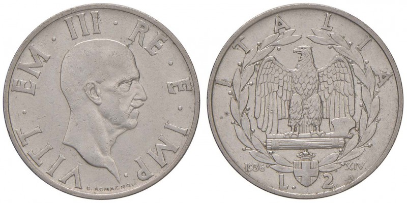 Vittorio Emanuele III (1900-1946) 2 Lire 1936 - Nomisma 1180 NI R
BB