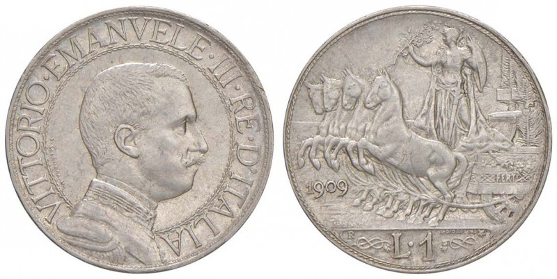 Vittorio Emanuele III (1900-1946) Lira 1909 - Nomisma 1199 AG
SPL/SPL+