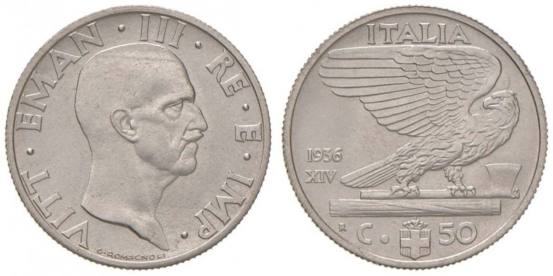 Vittorio Emanuele III (1900-1946) 50 Centesimi 1936 - Nomisma 1253 NI R
FDC